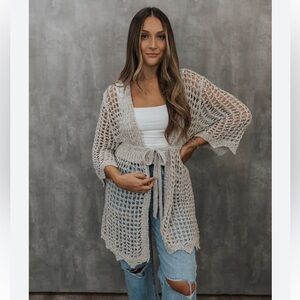 Vici Cream Open-Knit Sweater